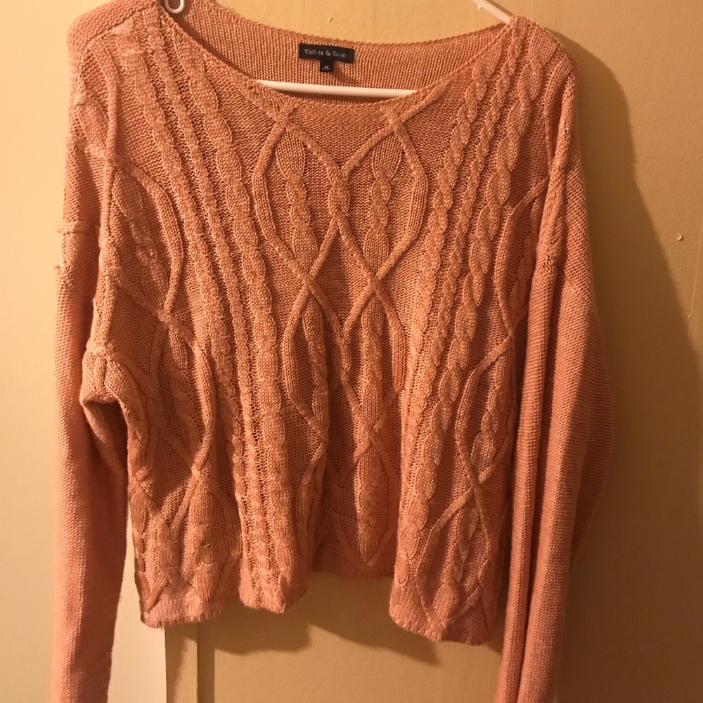 Rose gold cropped sweater